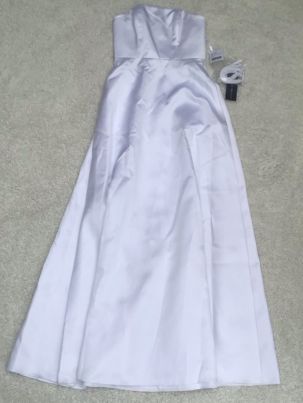 Alfred sung strapless white wedding dress gown